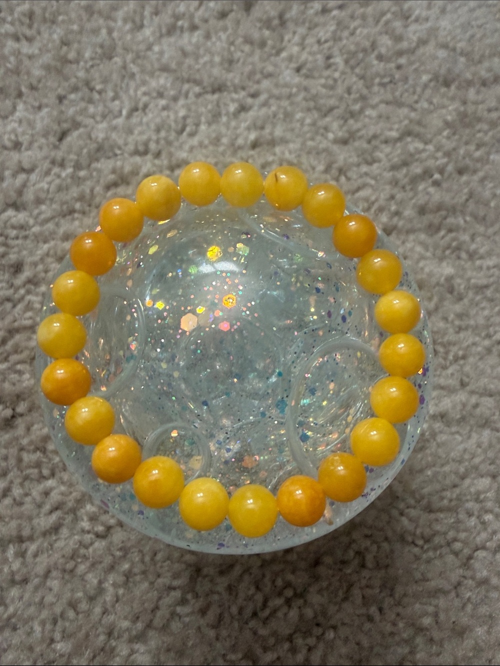 Yellow Jasper Beaded Stretch Bracelet